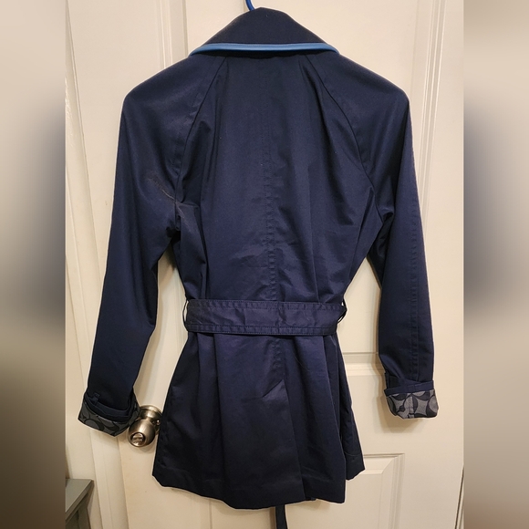 COACH Leather Trimmed Trench Coat - Picture 2 of 6